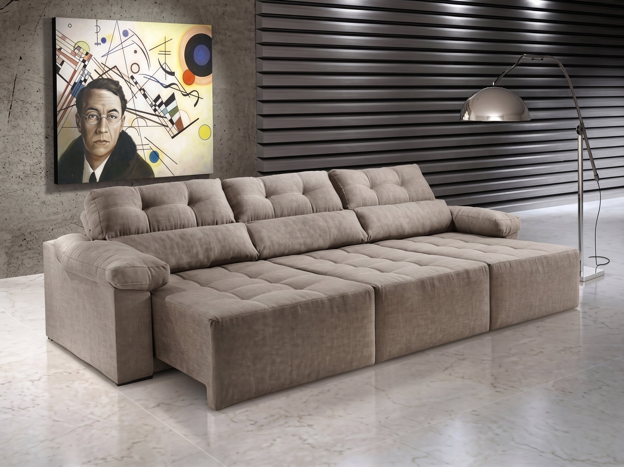 Sofá modular em ambiente contemporâneo